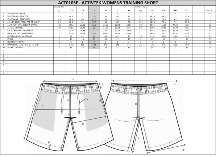 ACT0105F TECH PACK SHORTS
